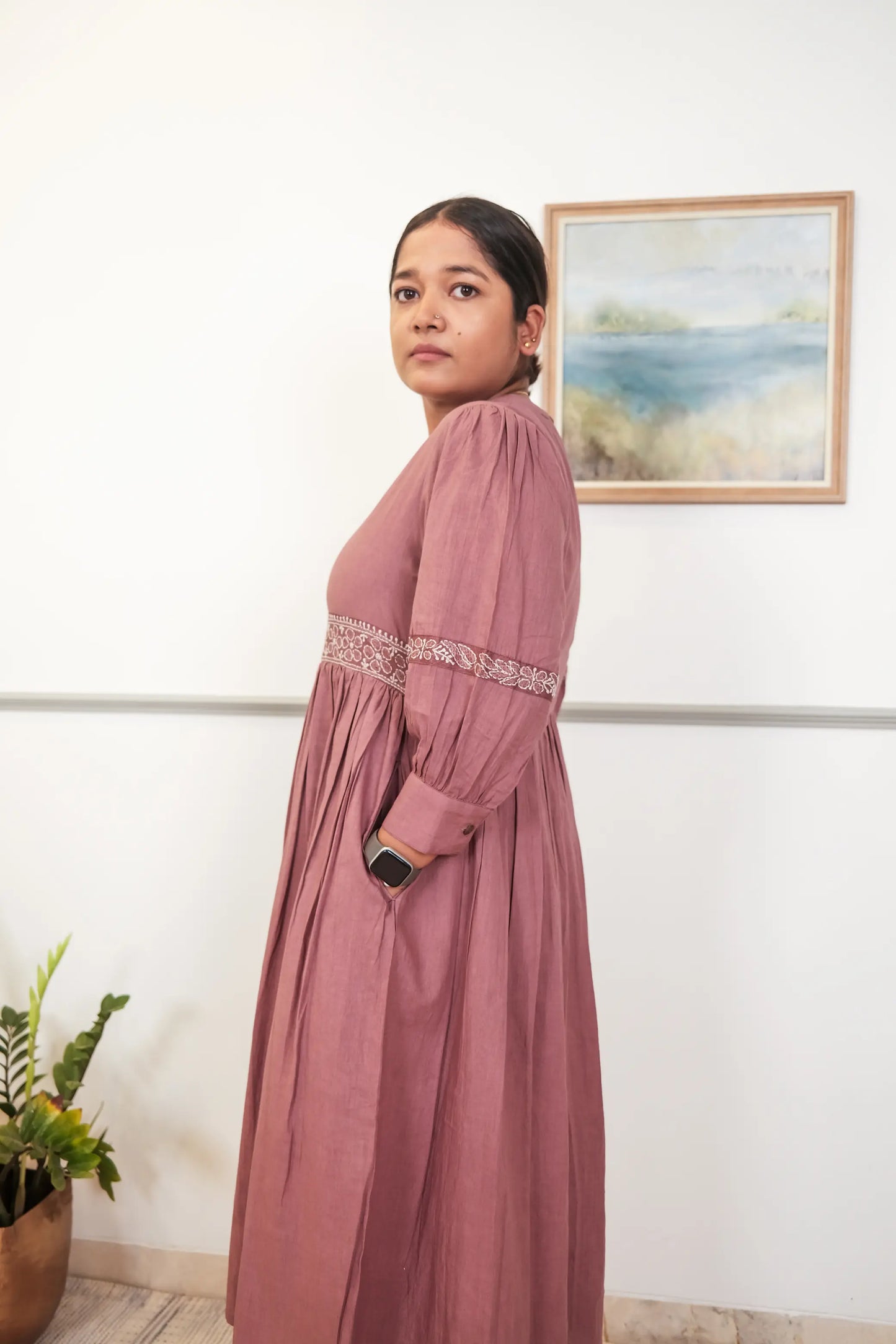 Amhara Chikankari Yoke dress