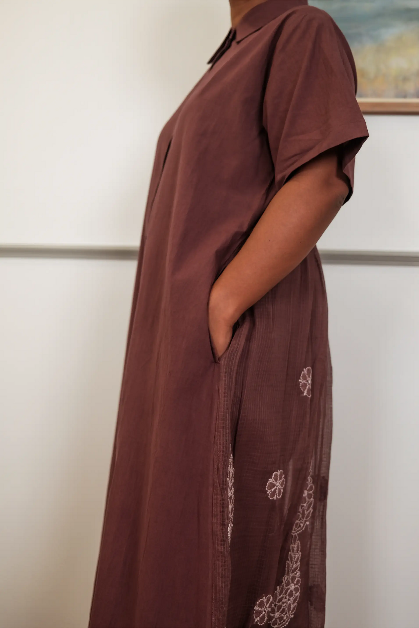 Back Gathers Chikankari Co-ord Set