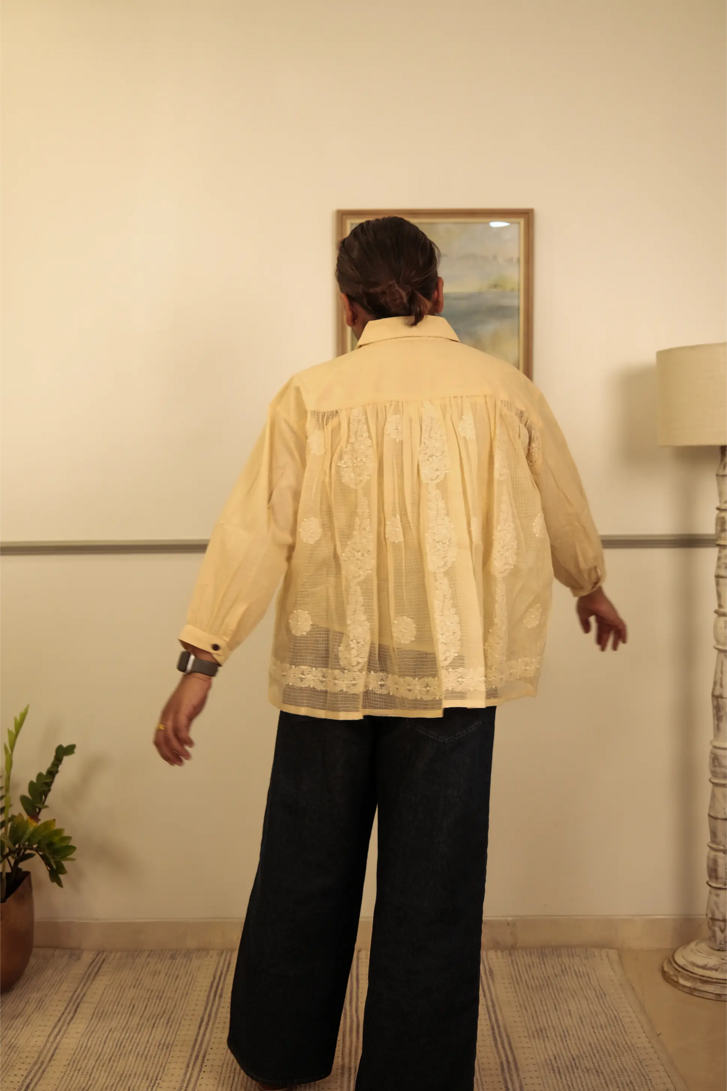 Back Gathers Chikankari Shirt