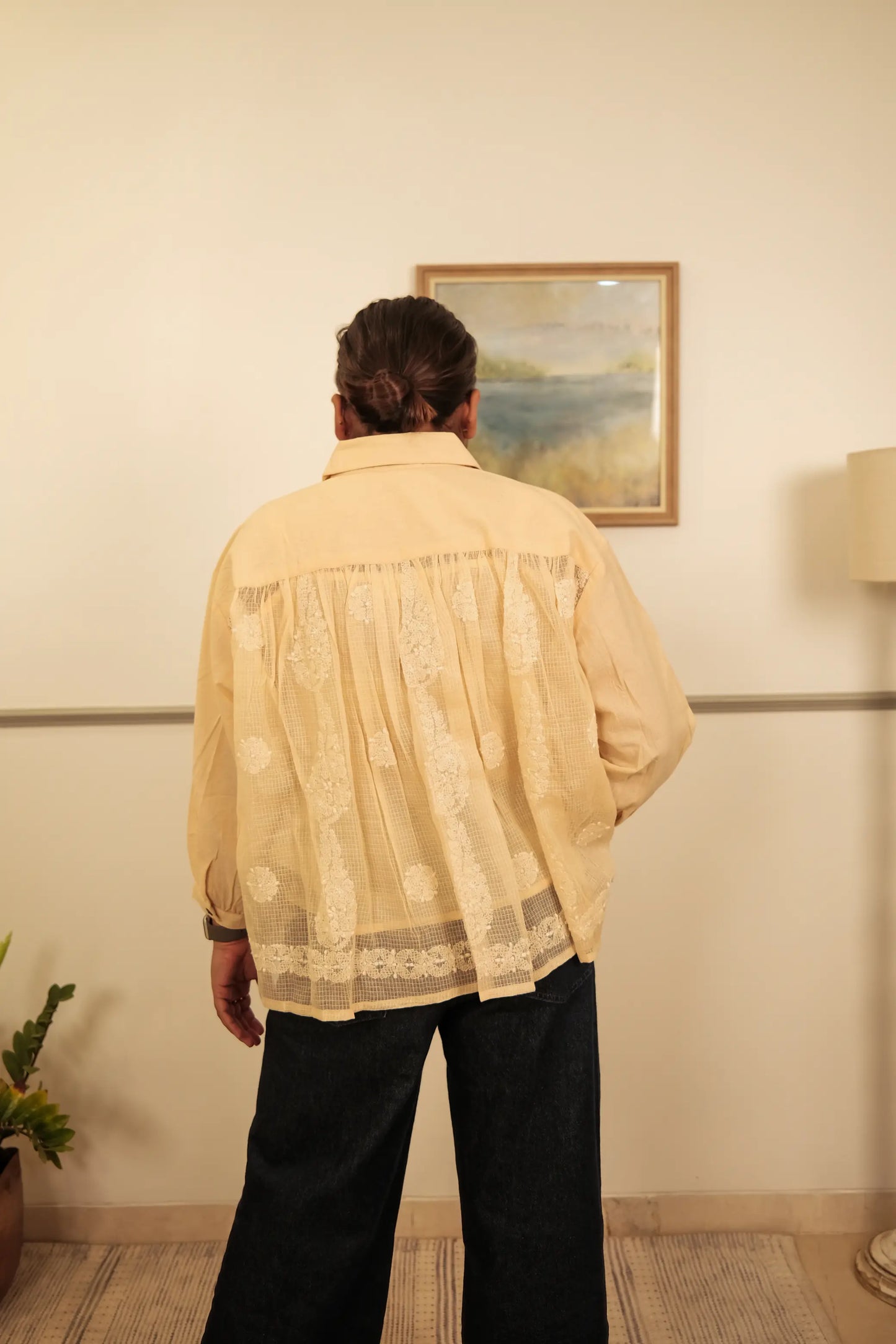 Back Gathers Chikankari Shirt