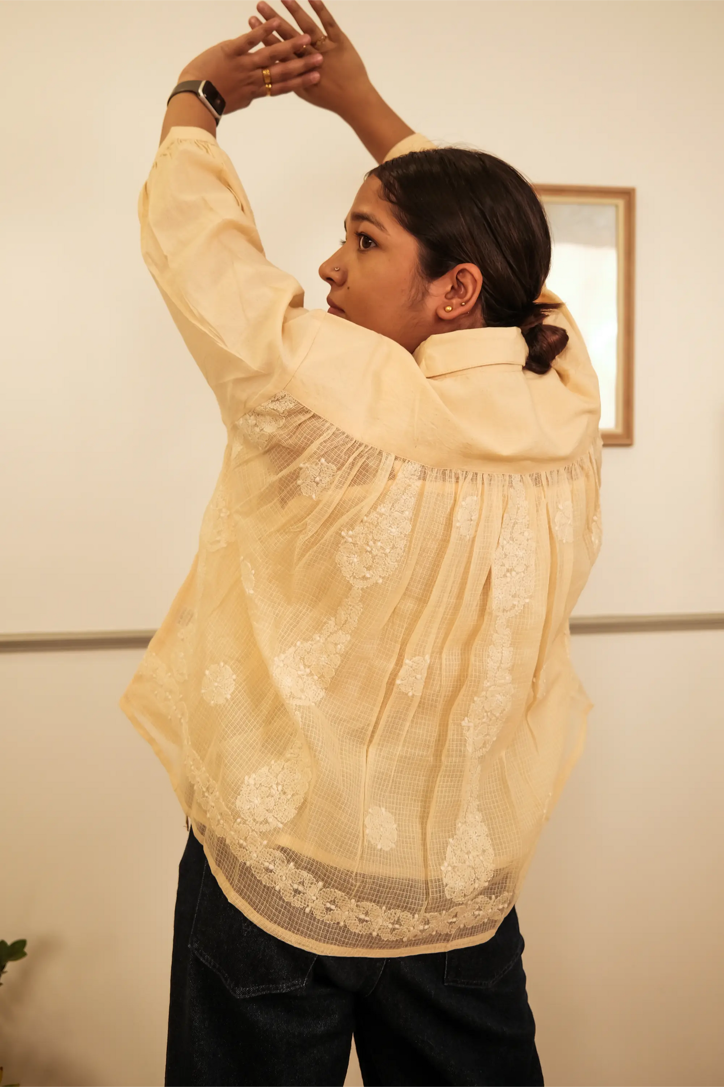 Back Gathers Chikankari Shirt