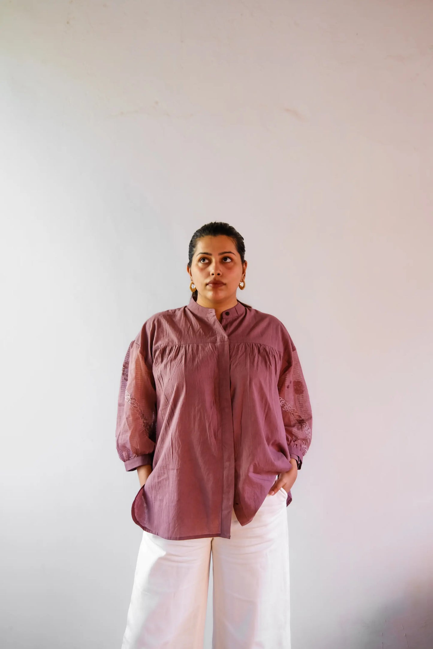 Balloon Sleeve Chikankari Shirt