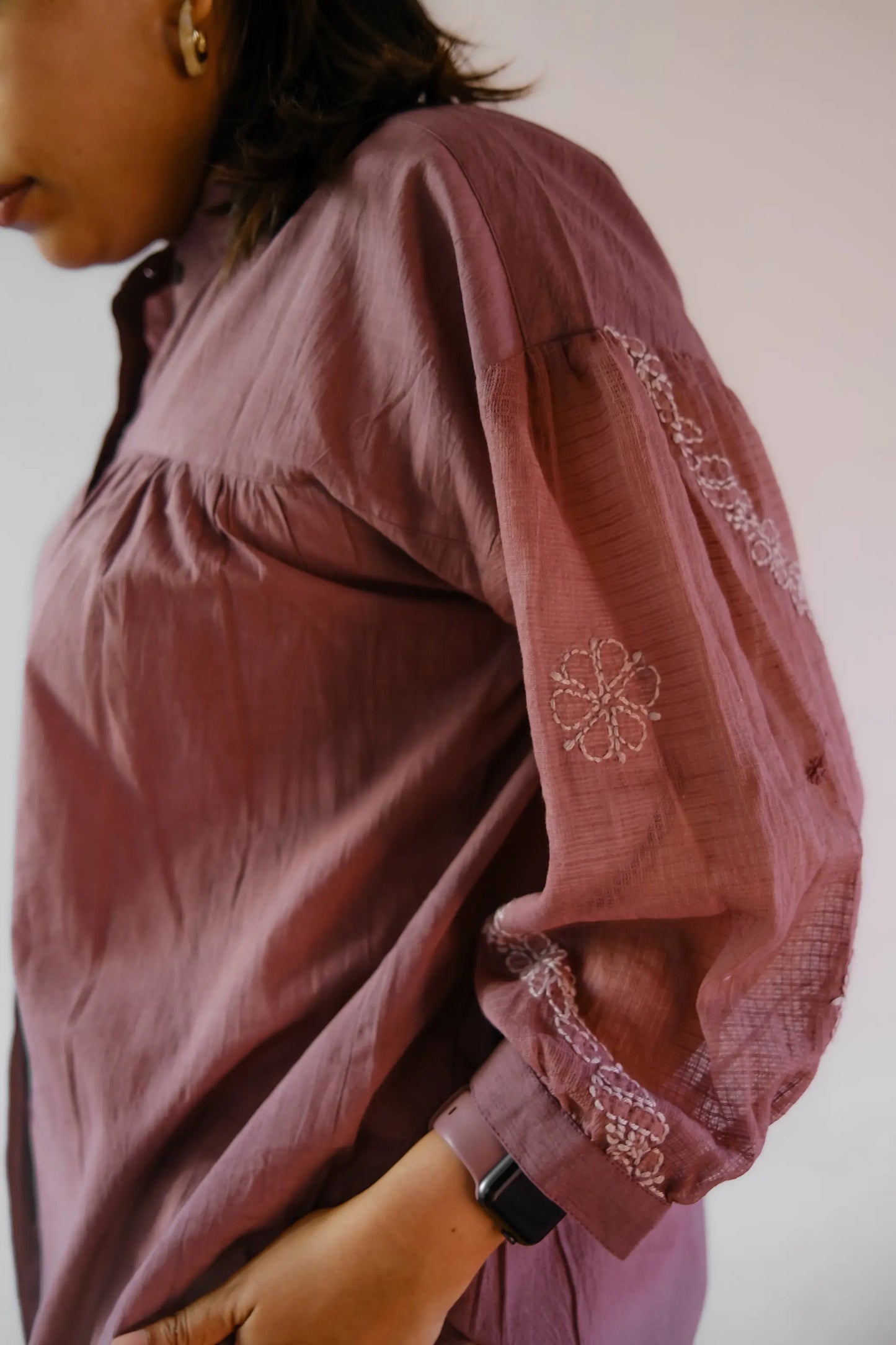 Balloon Sleeve Chikankari Shirt