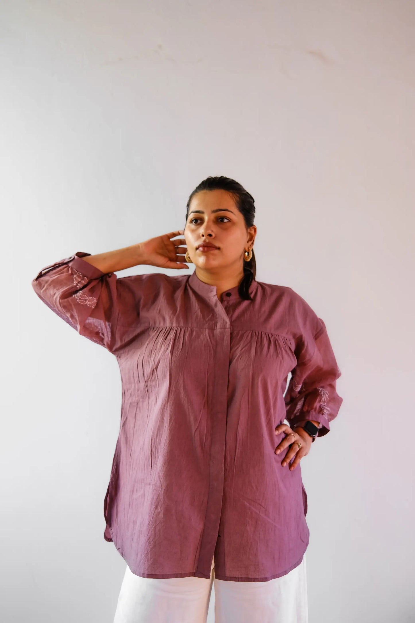 Balloon Sleeve Chikankari Shirt
