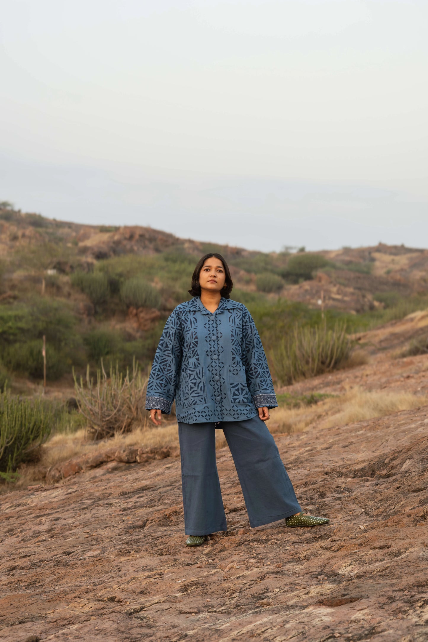 Amhara Applique Cosy Overlay - Ash Blue