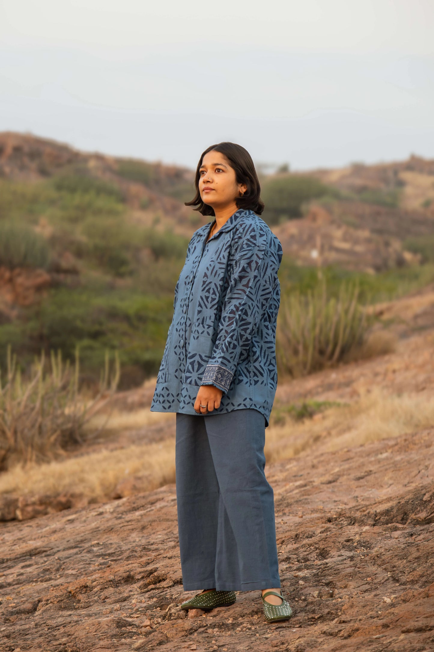 Amhara Applique Cosy Overlay - Ash Blue