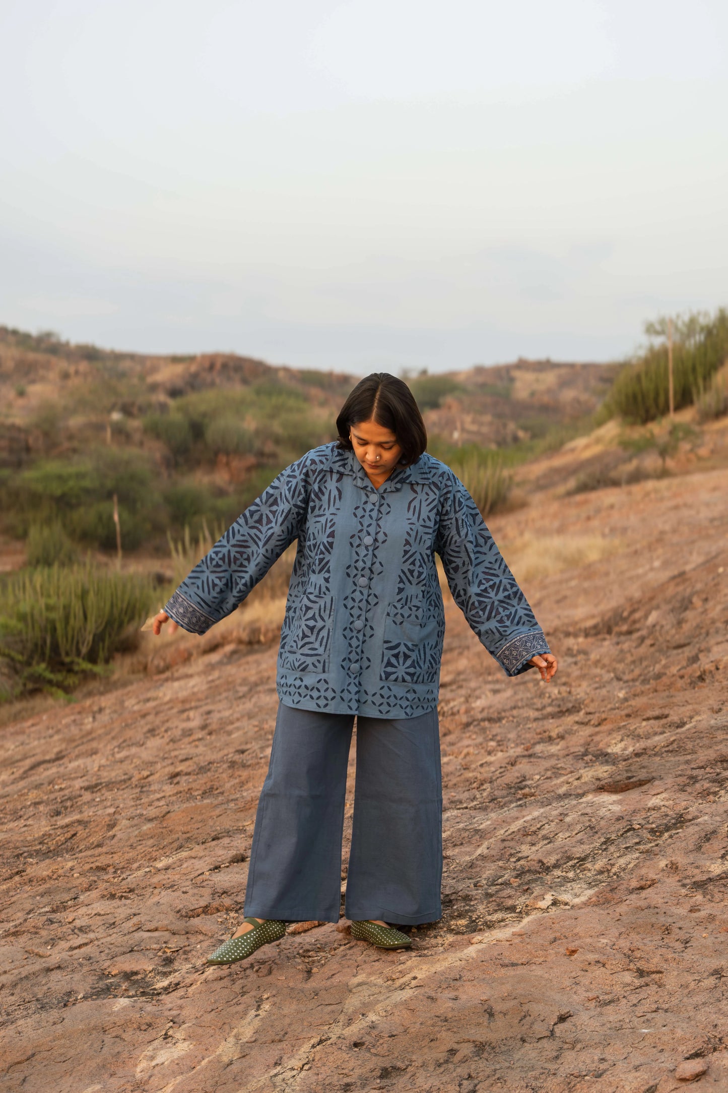 Amhara Applique Cosy Overlay - Ash Blue