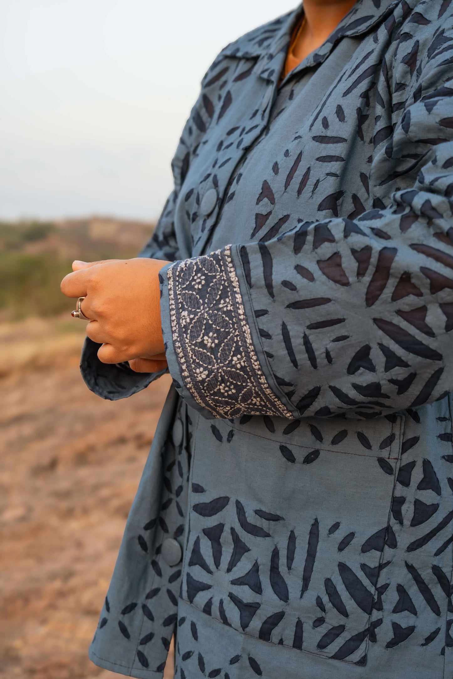 Amhara Applique Cosy Overlay - Ash Blue