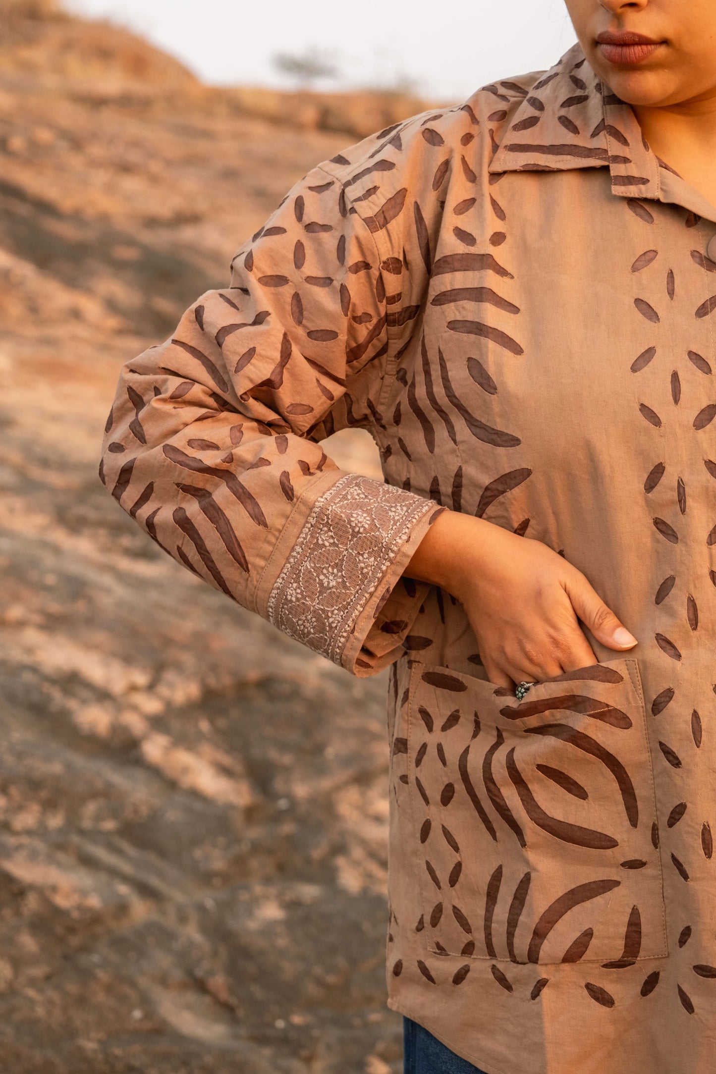 Amhara Applique Cosy Overlay - Earthy Clay