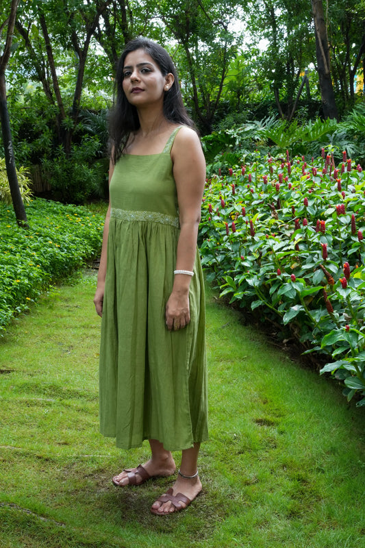 Amhara Strappy Yoke Dress - Rosemary