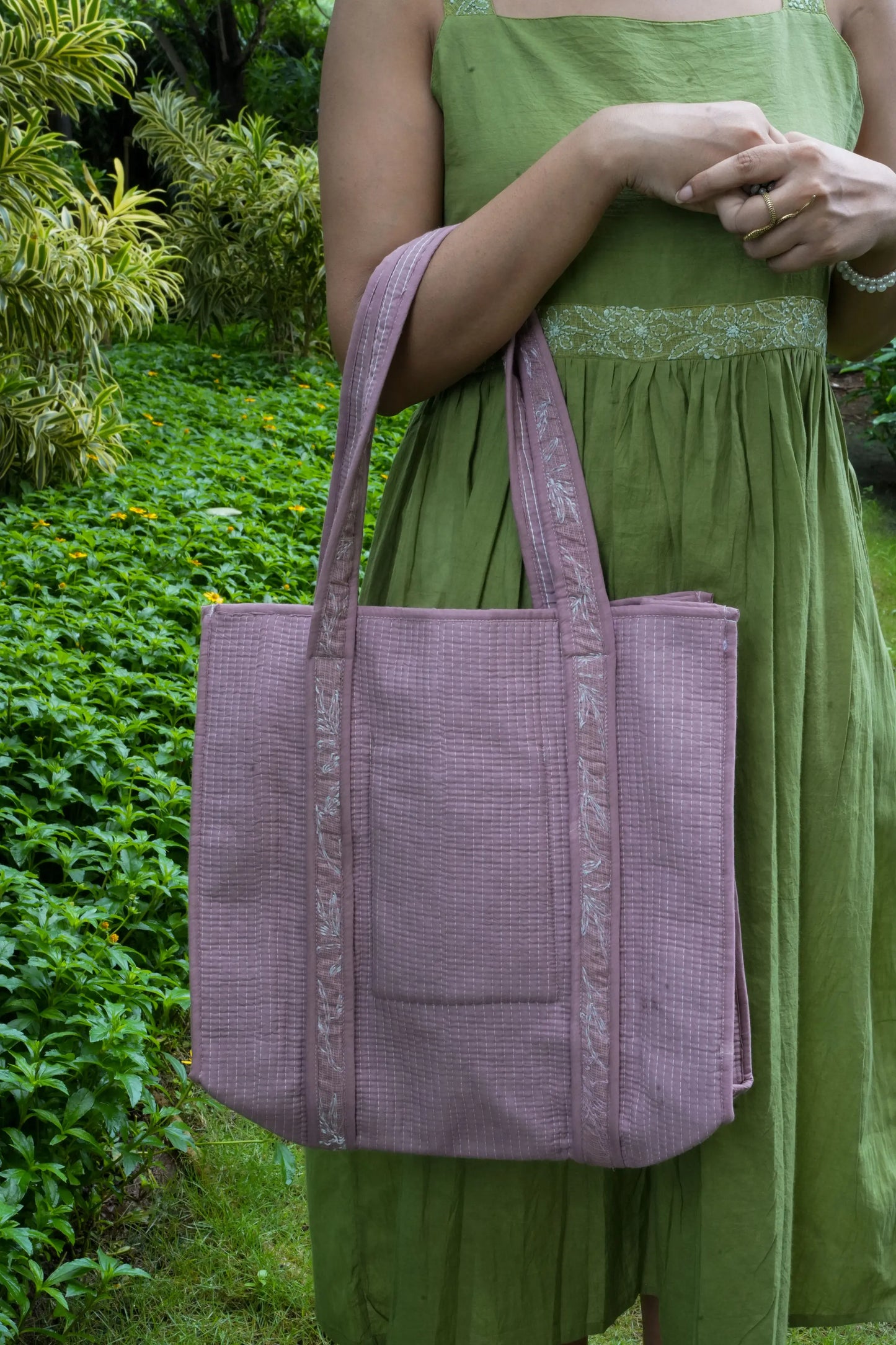 Amhara Chikankari Tote Bag
