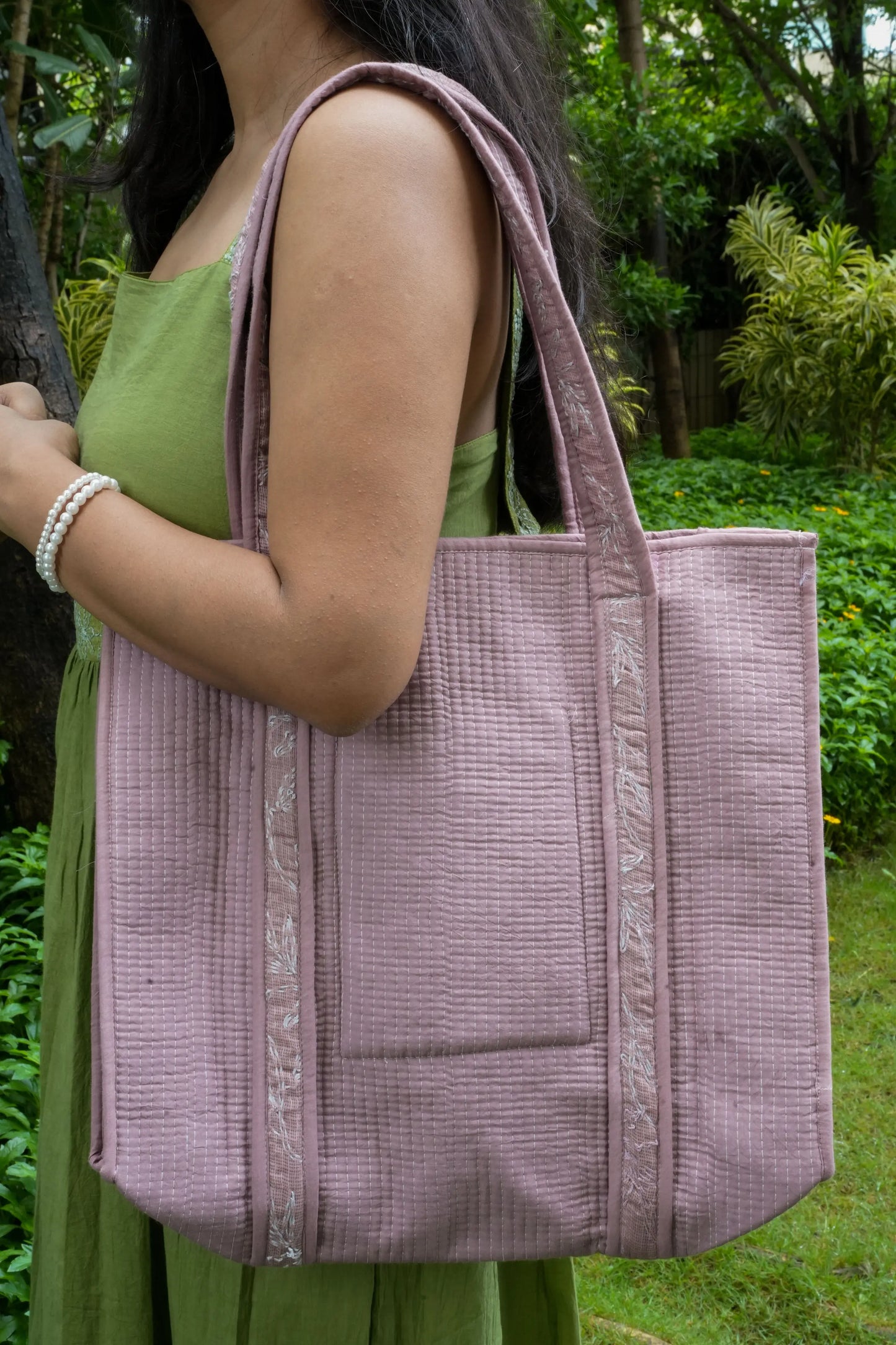 Amhara Chikankari Tote Bag