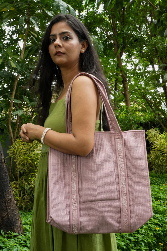 Amhara Chikankari Tote Bag