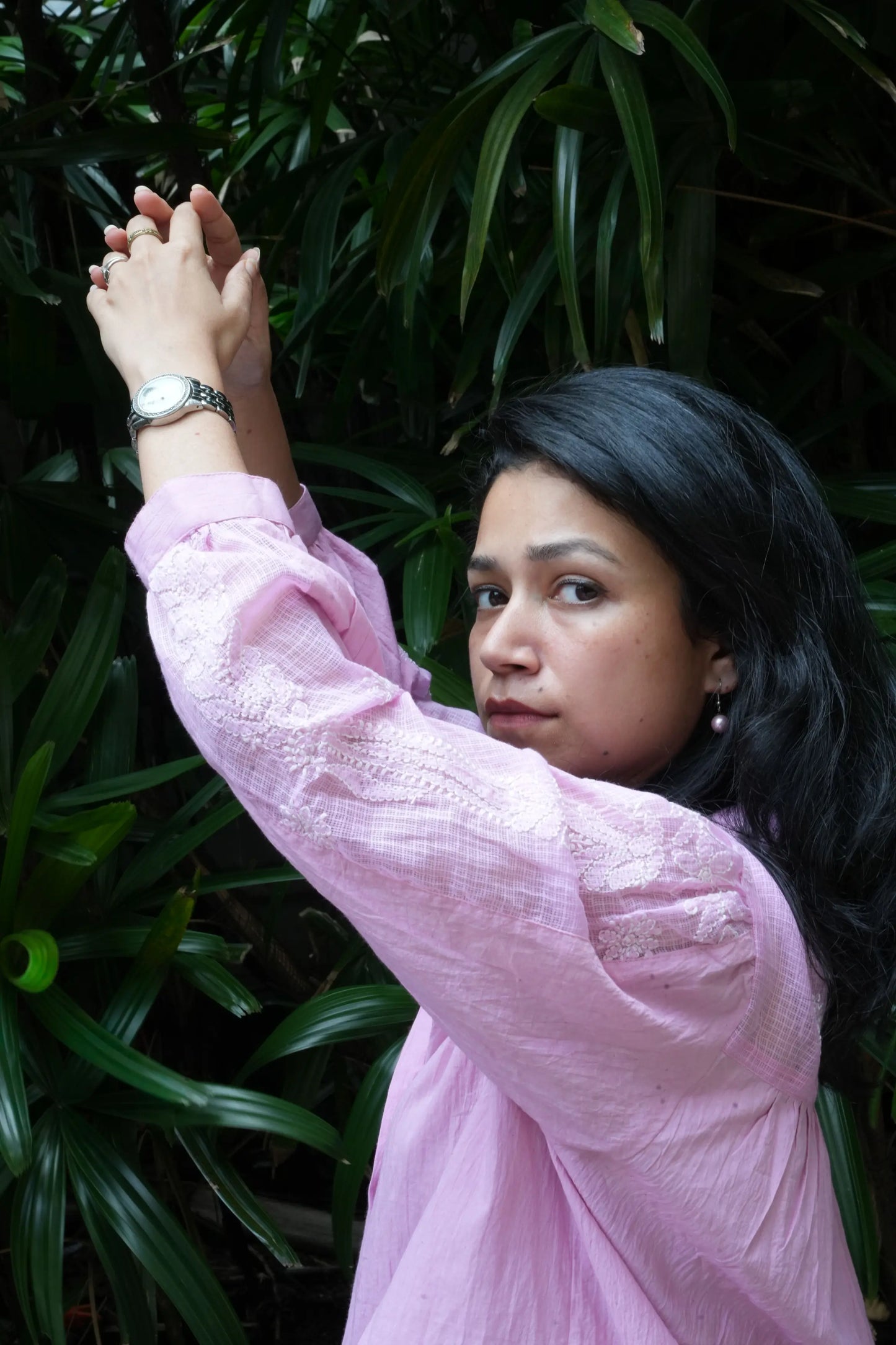 Chikankari Baazu Shirt - Blush Lavender