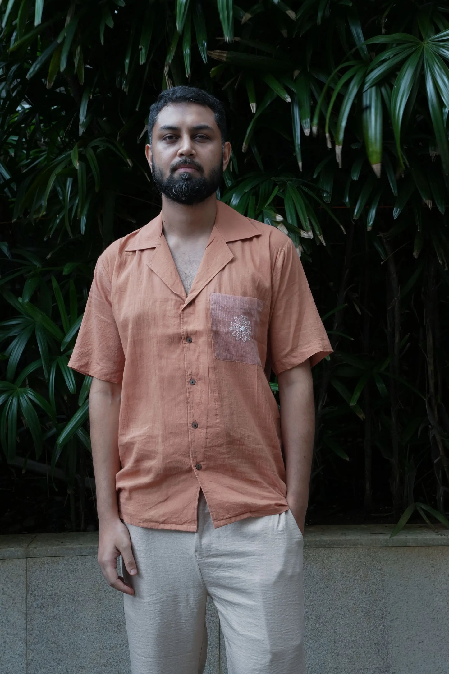 Amhara Unisex Chikankari Shirt - Mocha Brown