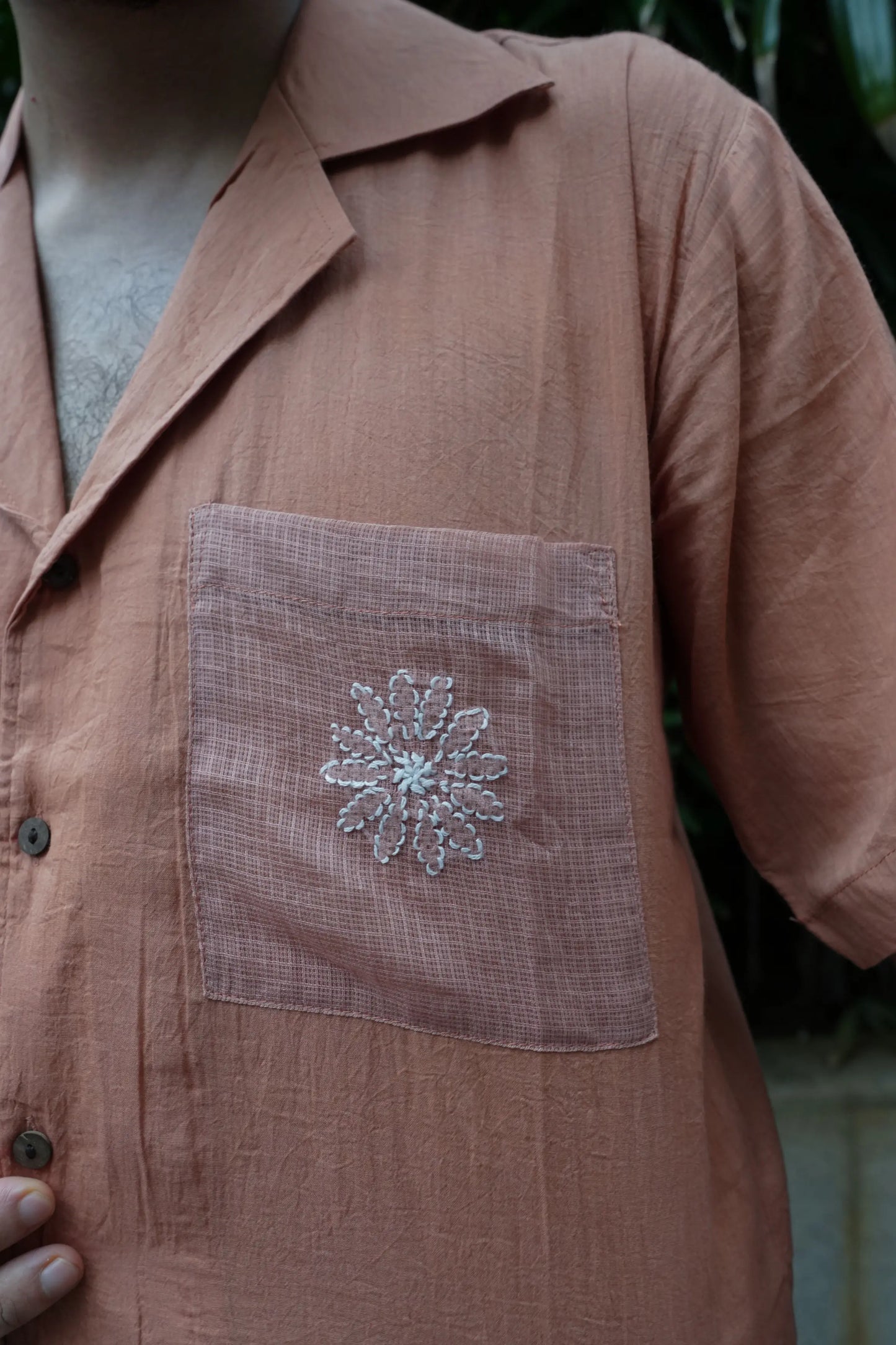 Amhara Unisex Chikankari Shirt - Mocha Brown
