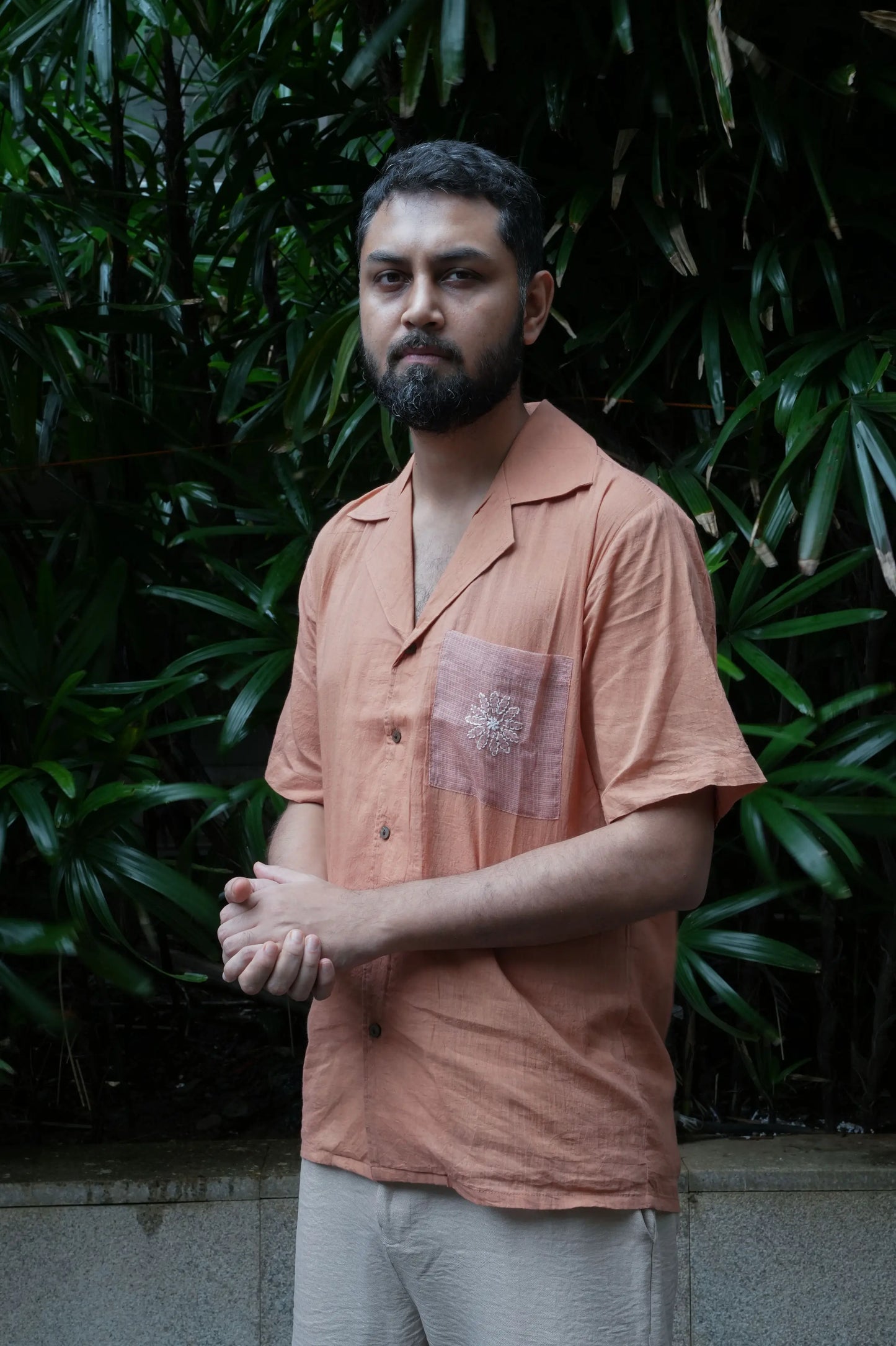 Amhara Unisex Chikankari Shirt - Mocha Brown