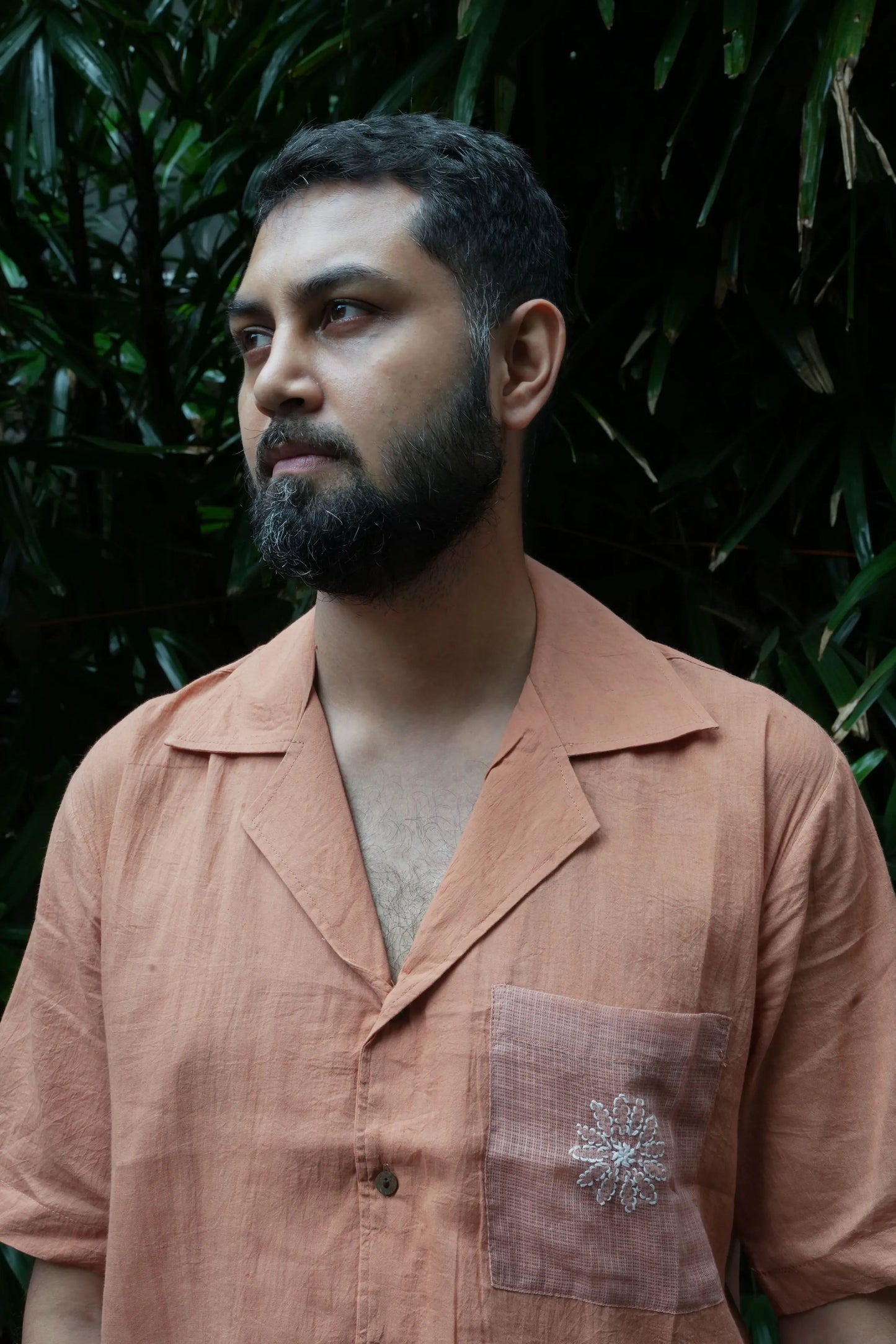 Amhara Unisex Chikankari Shirt - Mocha Brown