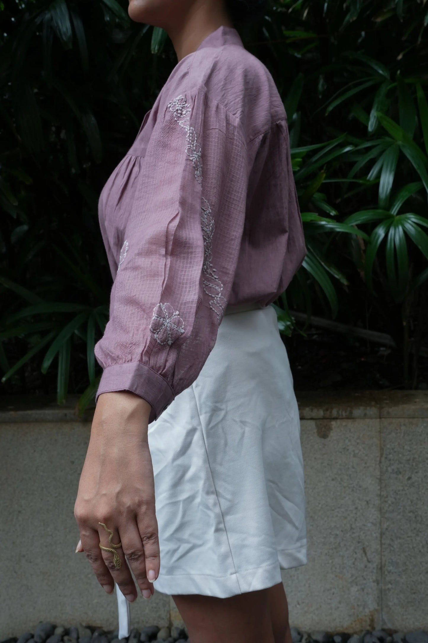 Balloon Sleeve Chikankari Shirt - Terrarosa