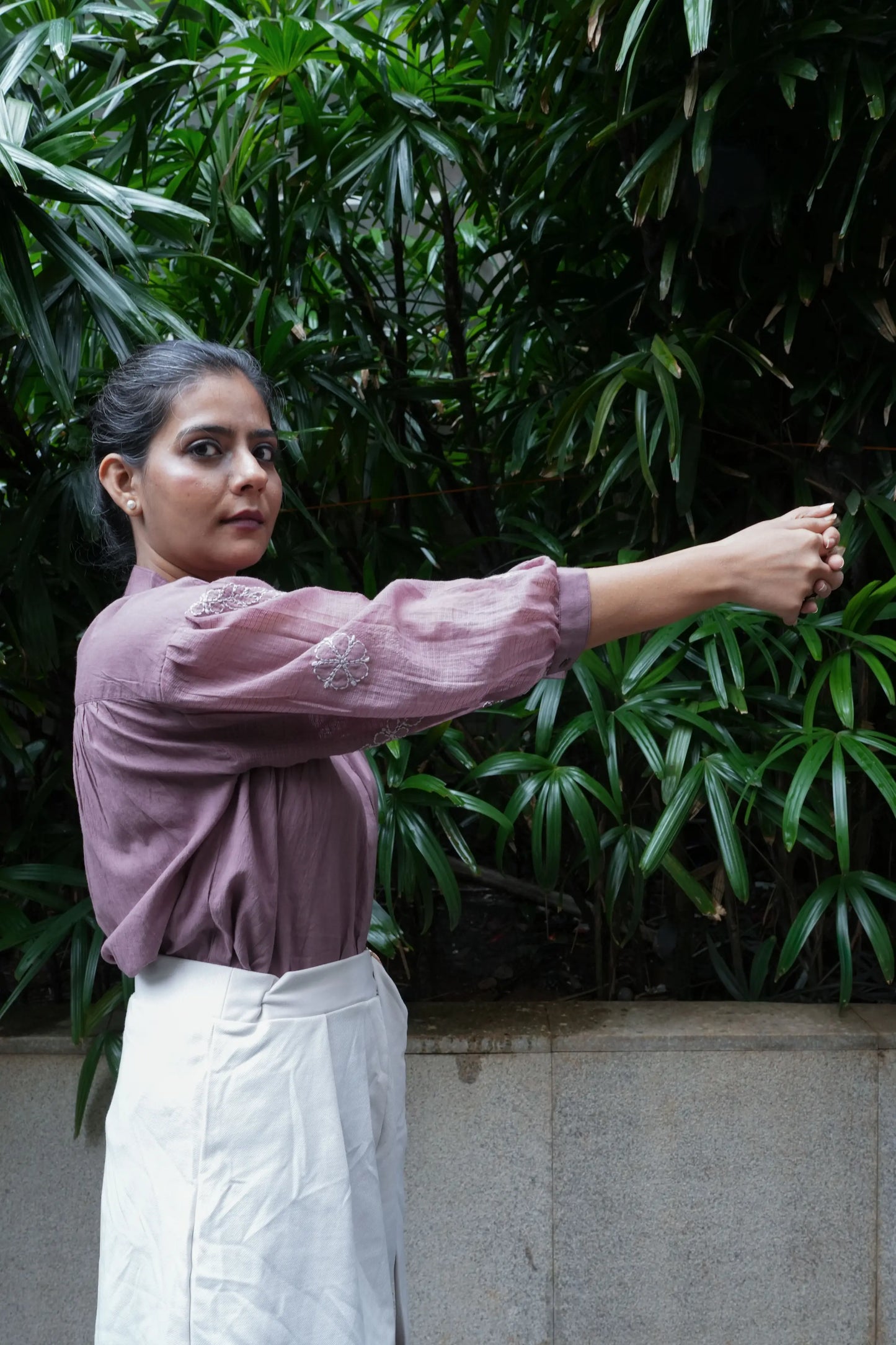 Balloon Sleeve Chikankari Shirt - Terrarosa