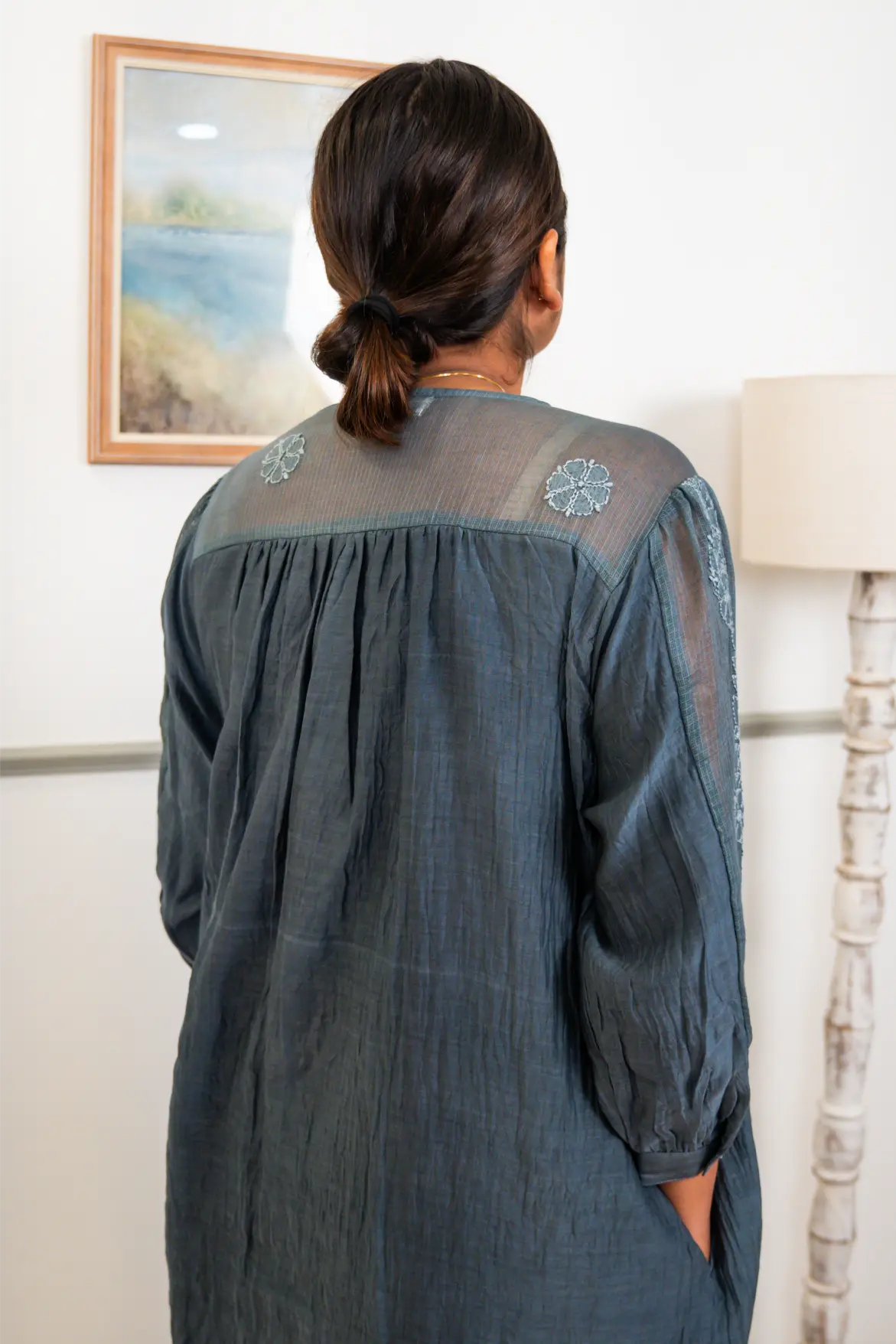 Chikankari Mul Co-ord Set - Long