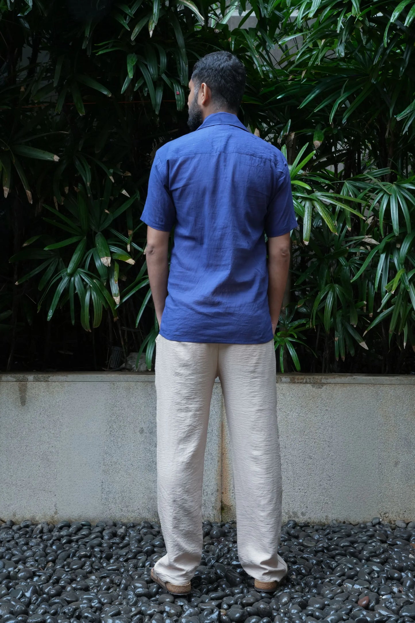 Amhara Unisex Chikankari Shirt - Cobalt Blue