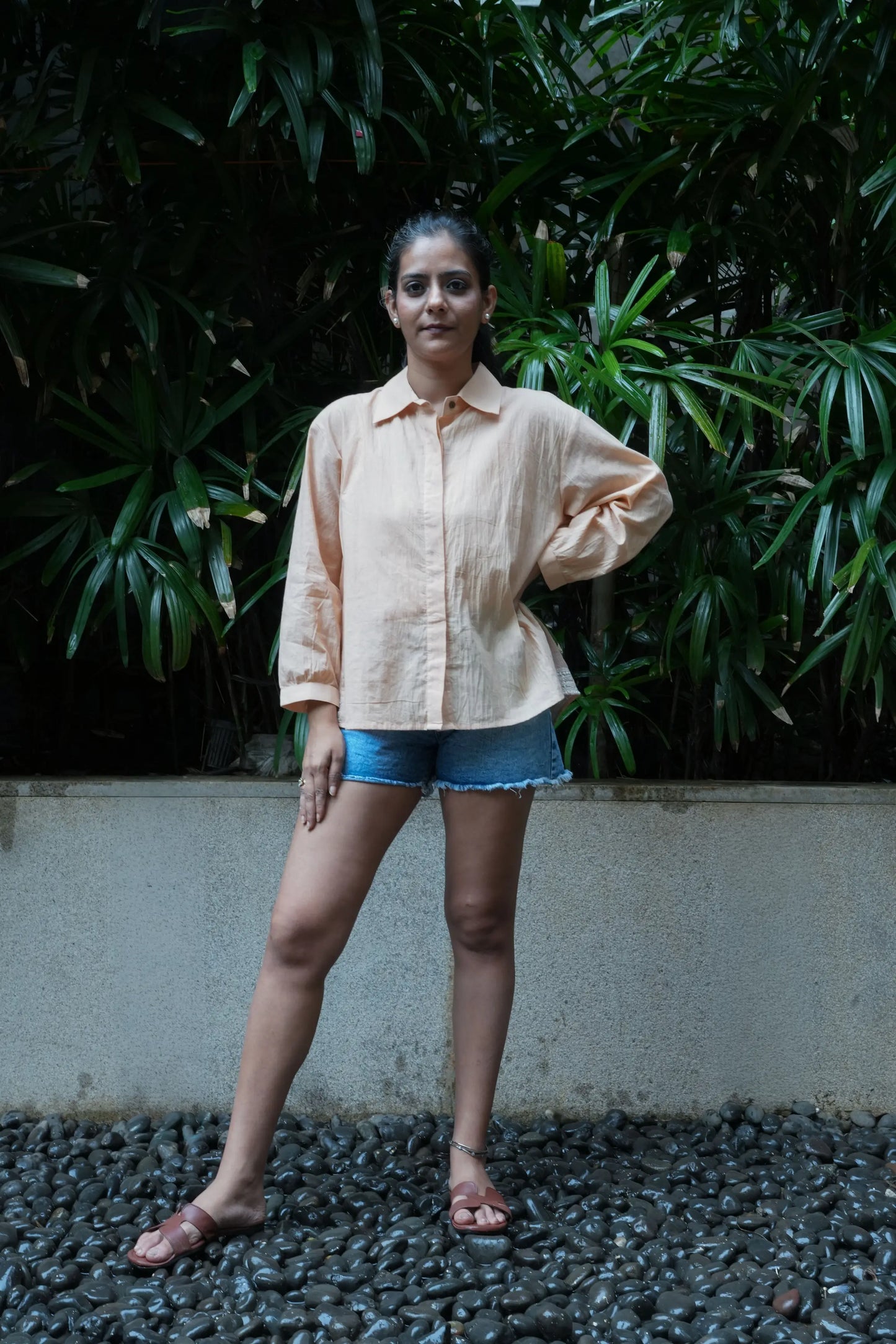 Back Gathers Chikankari Shirt - Butter