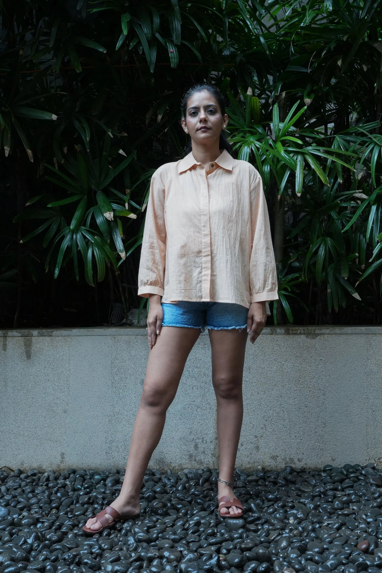 Back Gathers Chikankari Shirt - Butter