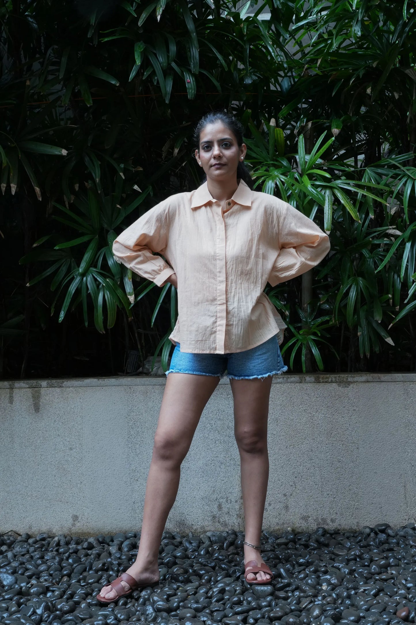 Back Gathers Chikankari Shirt - Butter