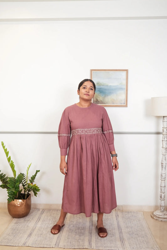 Amhara Chikankari Yoke dress
