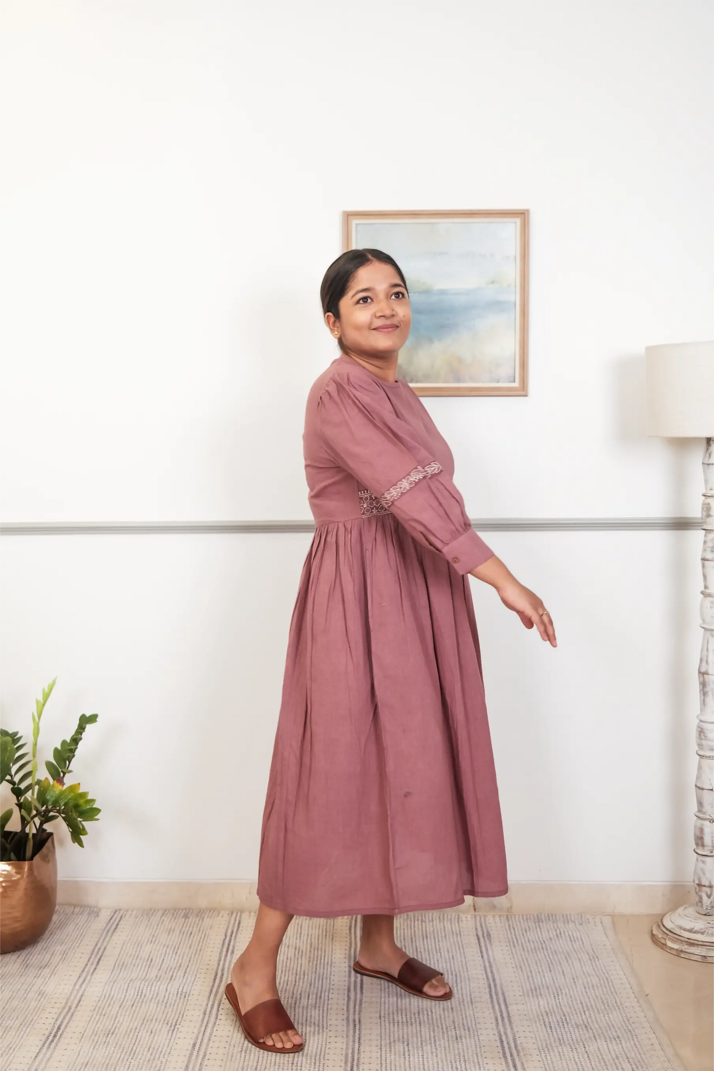 Amhara Chikankari Yoke dress