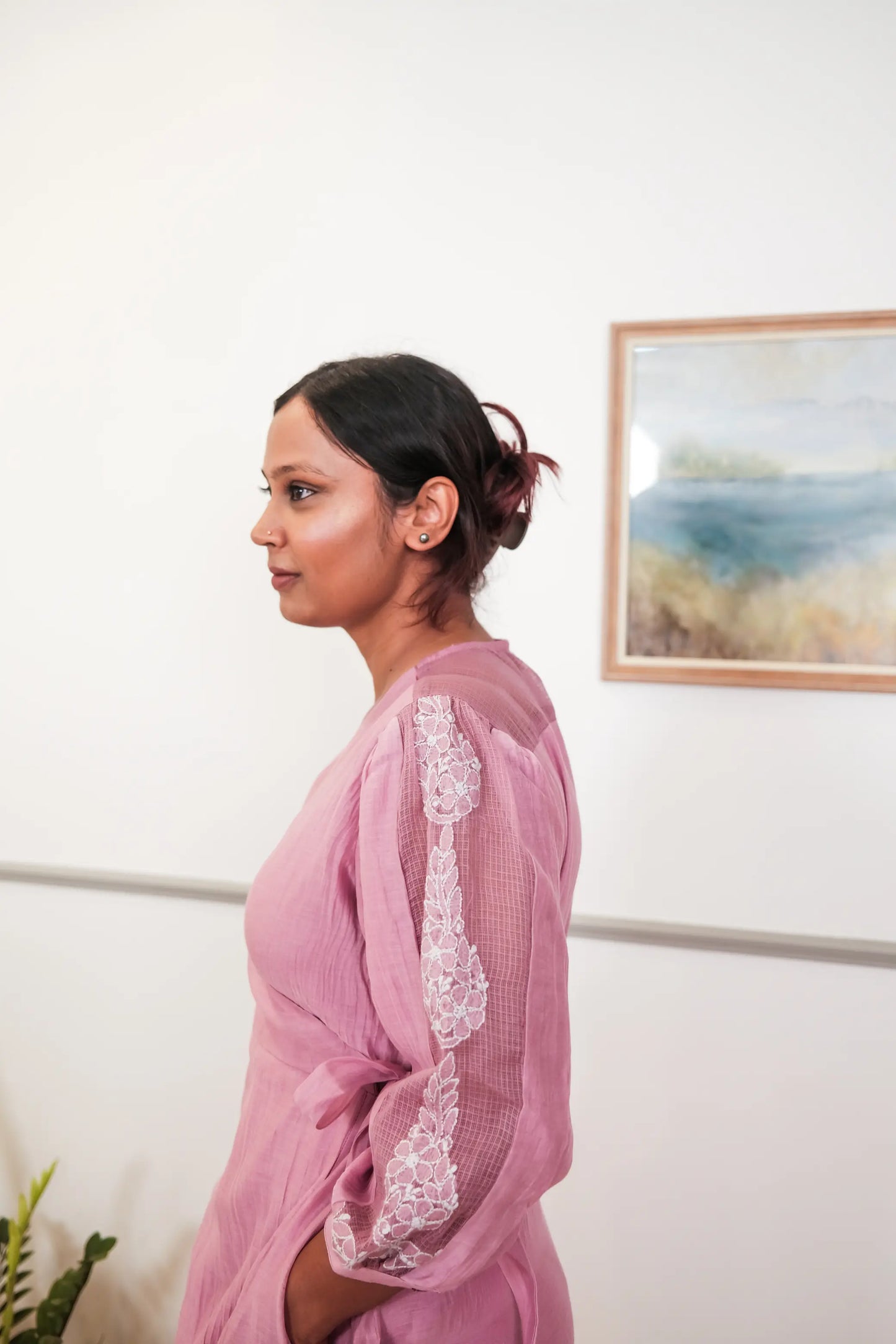 Chikankari Midi Wrap Dress - Mul