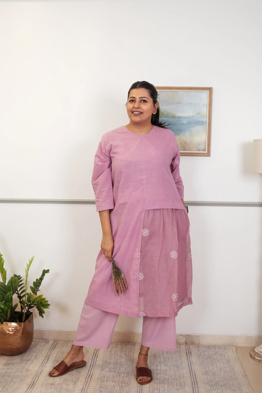 Side Frill Chikankari Co-ord Set