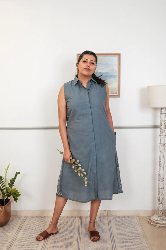 Back Gathers Chikankari Dress