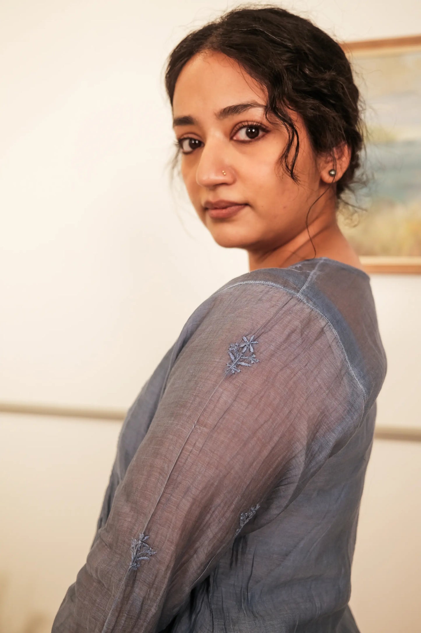 Amhara Chikankari Yoke Co-ord Set