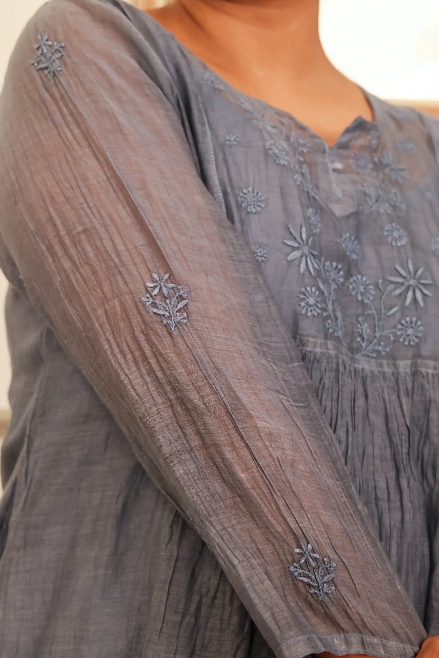 Amhara Chikankari Yoke Co-ord Set