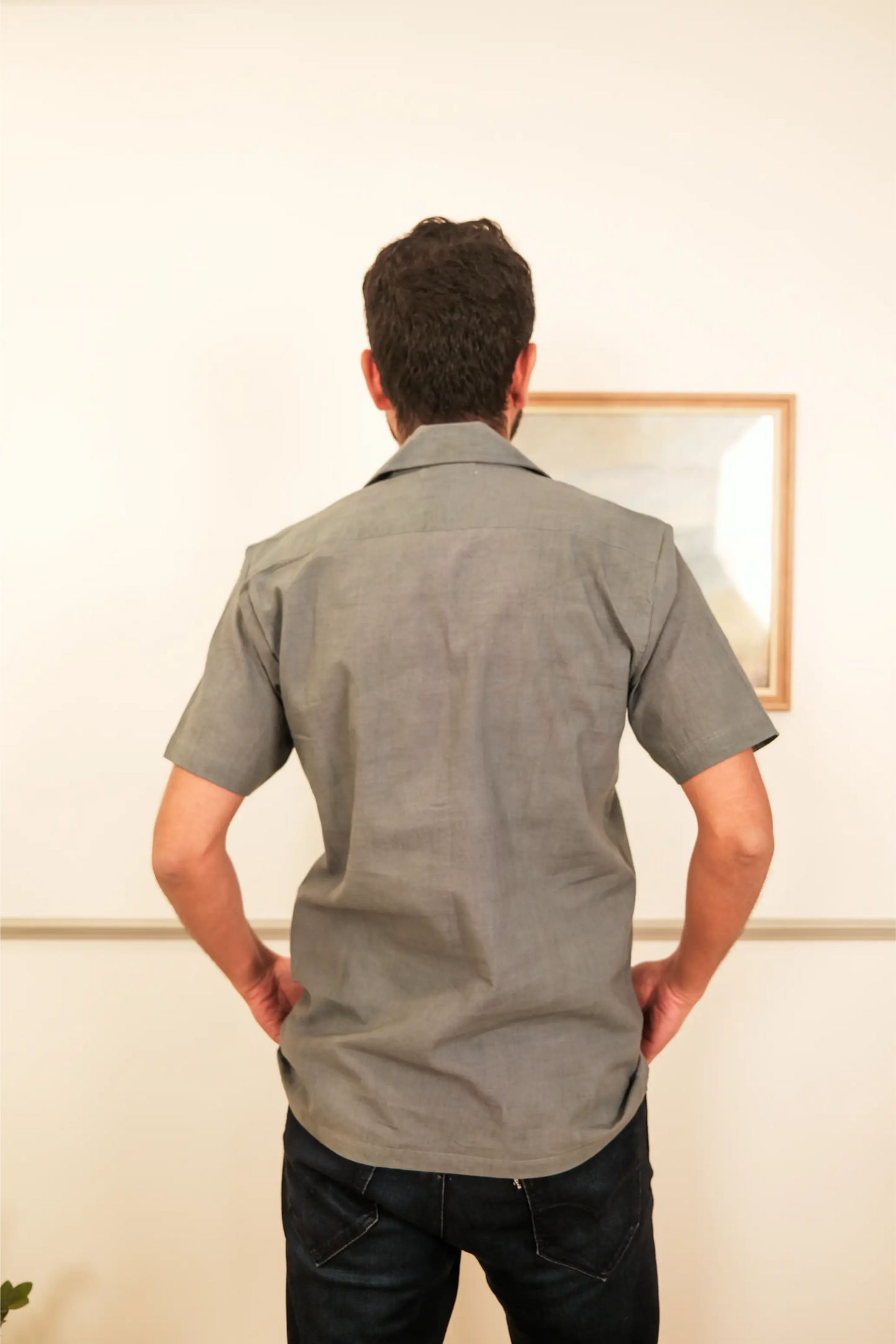 Amhara Unisex Chikankari Shirt - Slate Grey