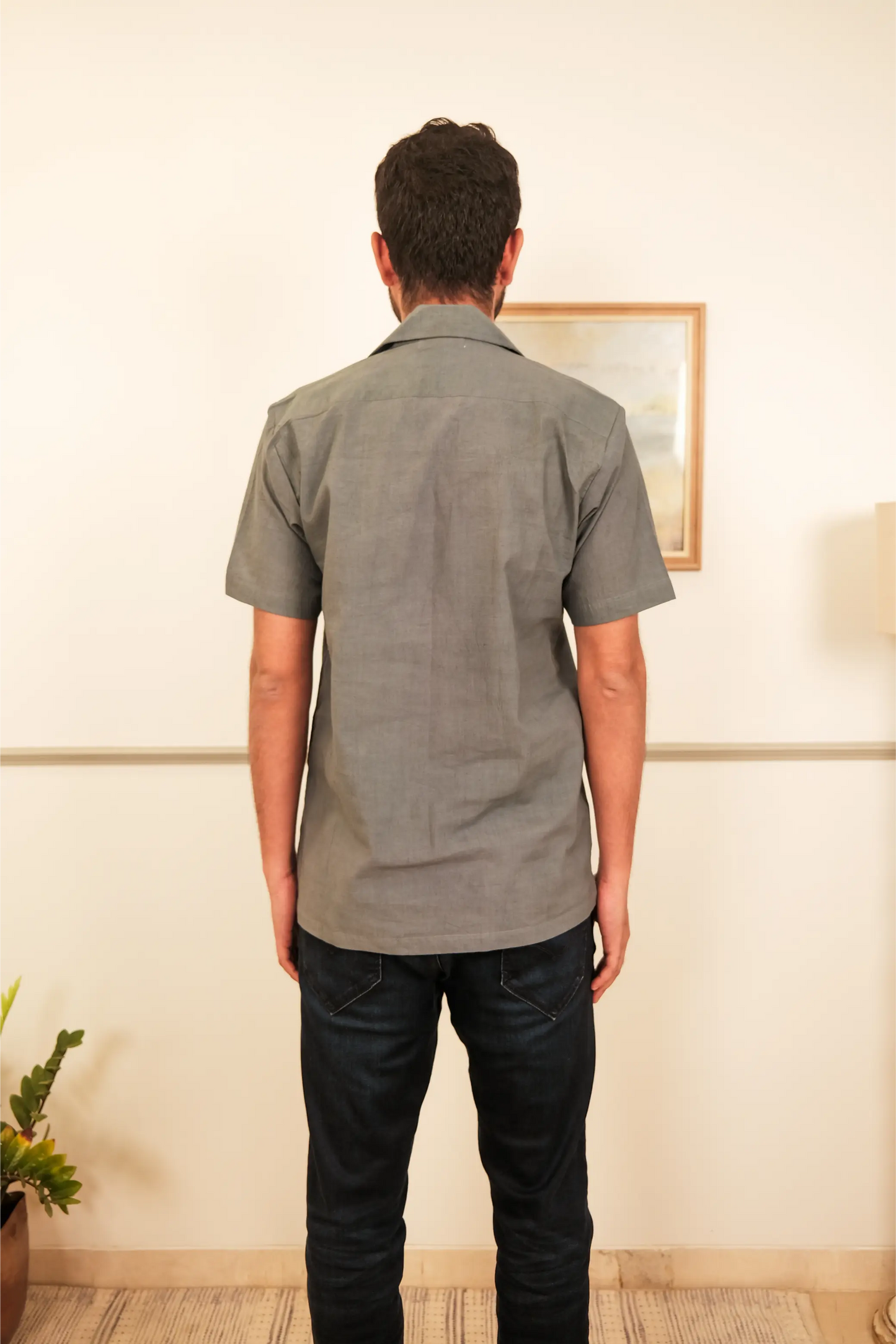 Amhara Unisex Chikankari Shirt - Slate Grey