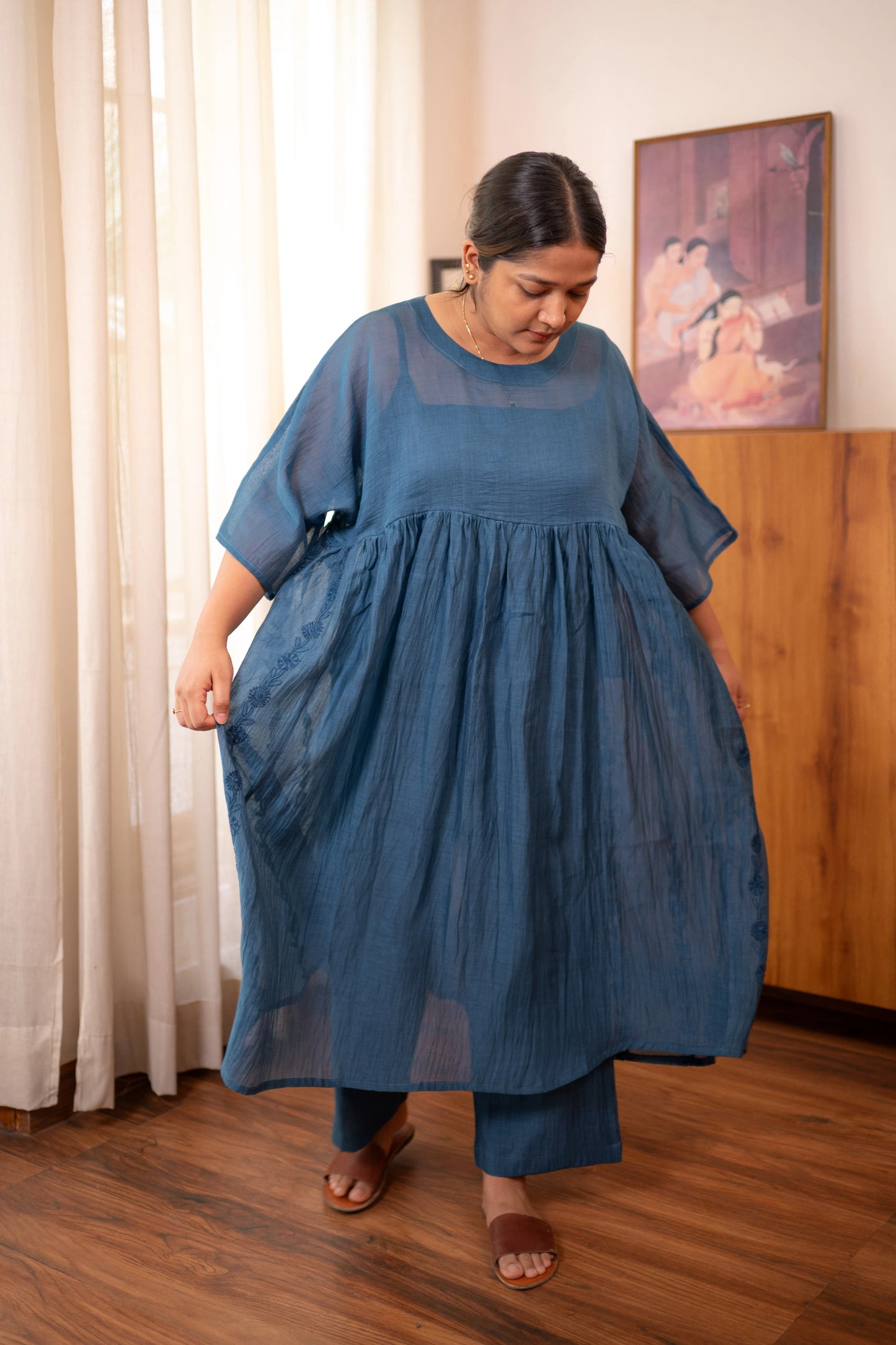 Chikankari Sheer Mul Co-ord Set