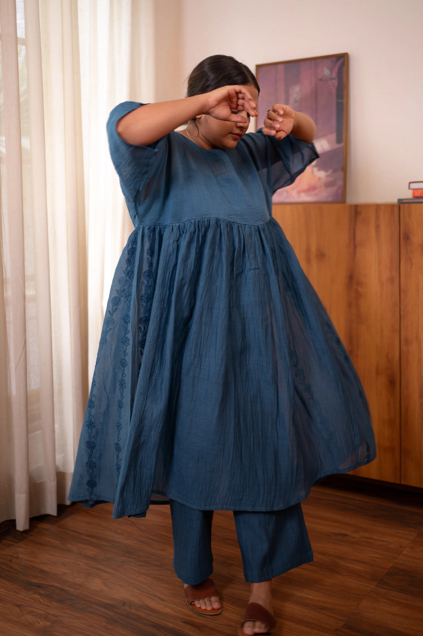 Chikankari Sheer Mul Co-ord Set