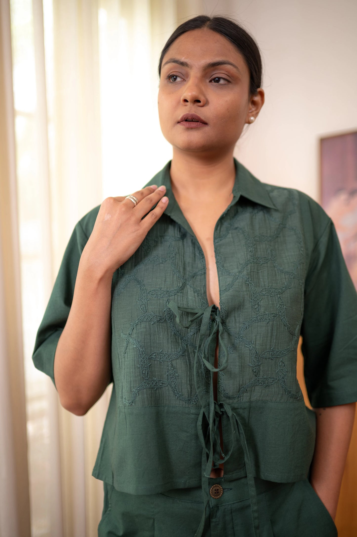 Chikankari Fish Yoke Co-ord Set