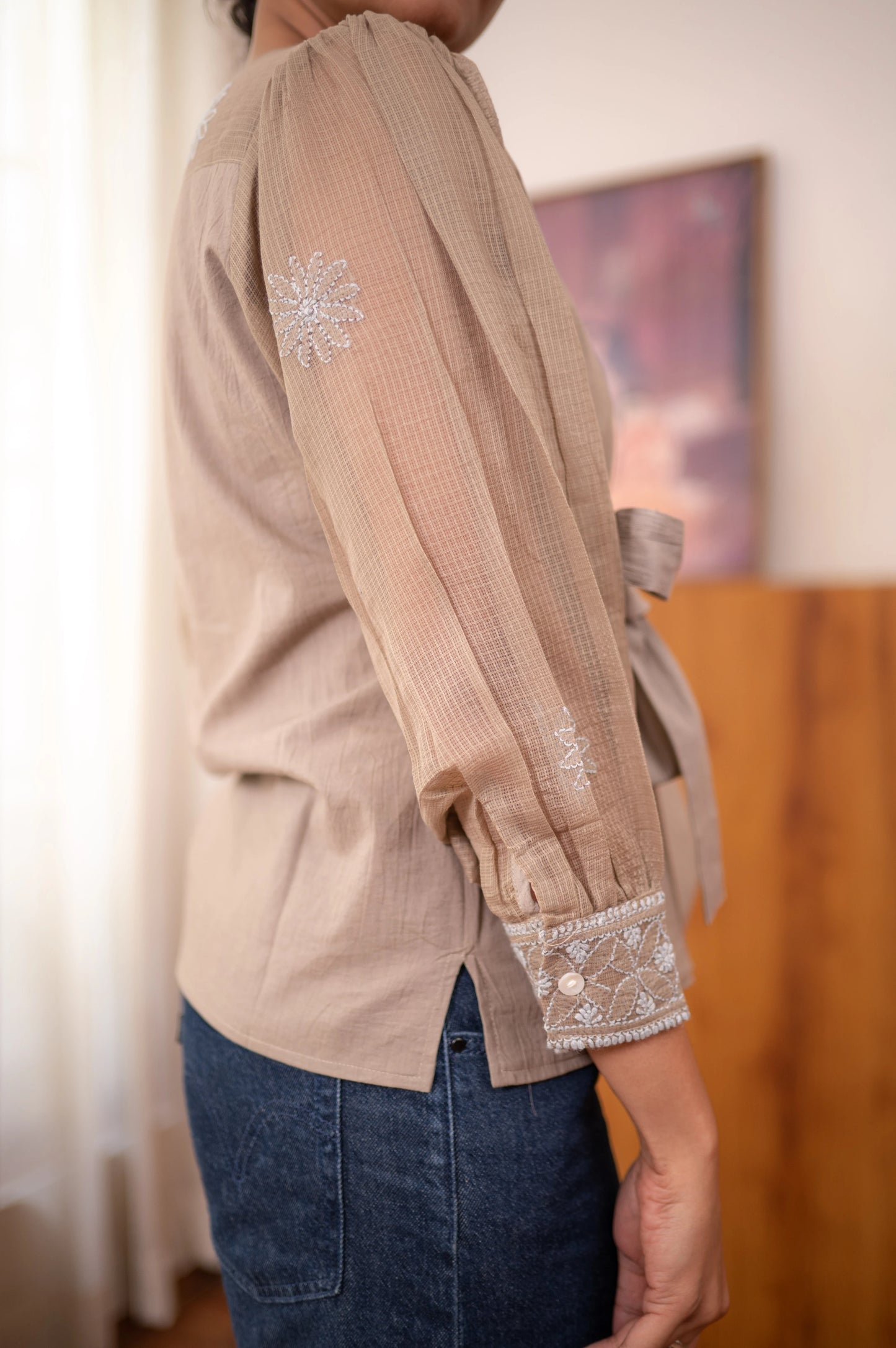 Chikankari Baazu Wrap Shirt