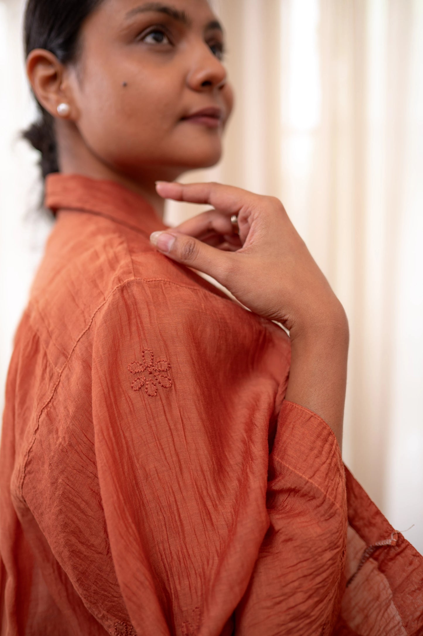 Amhara Chikankari Boxy Sleeve Shirt