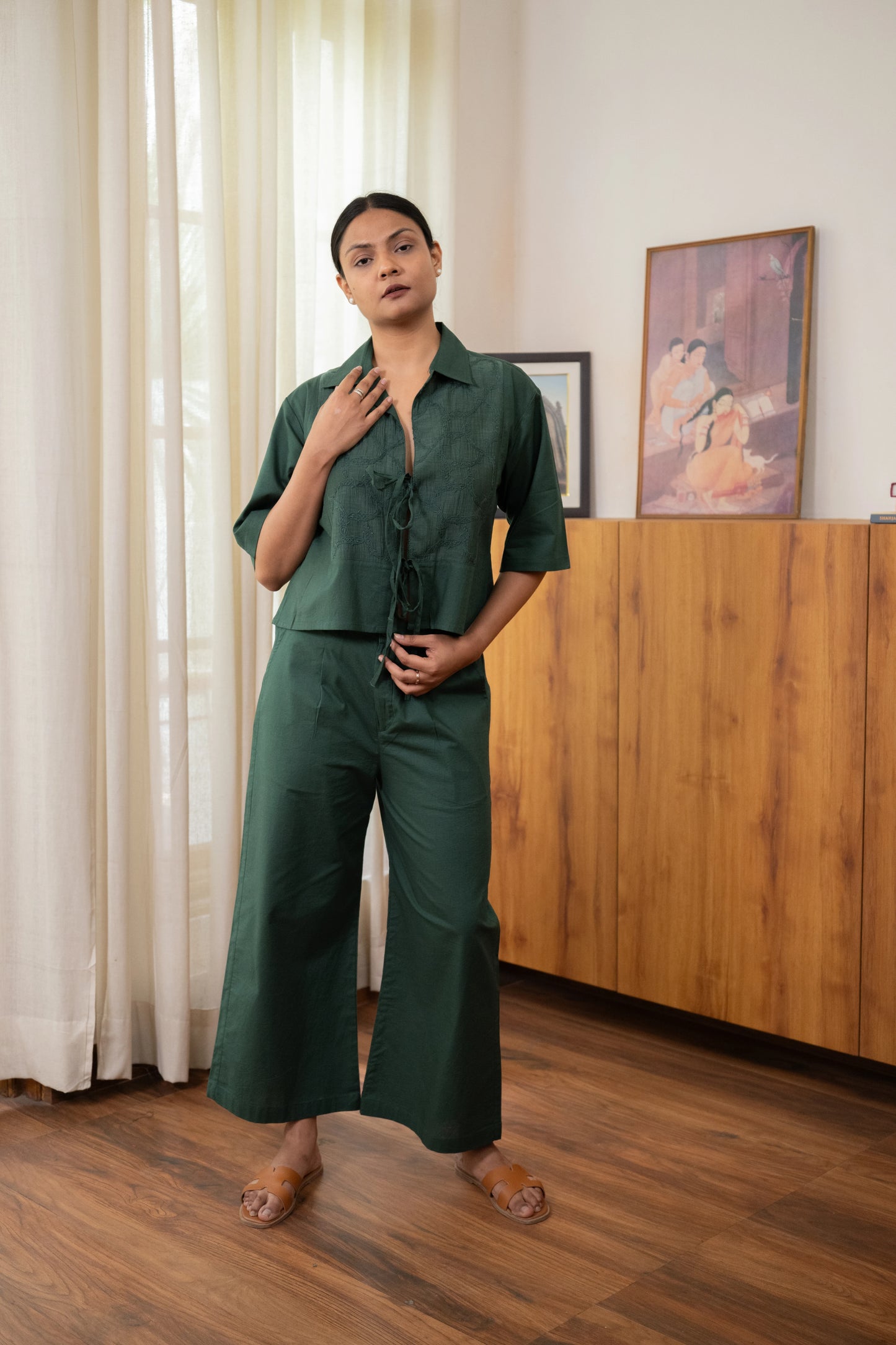 Chikankari Fish Yoke Co-ord Set