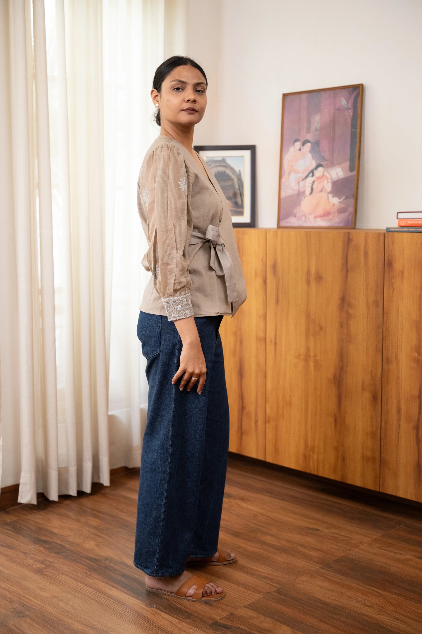 Chikankari Baazu Wrap Shirt